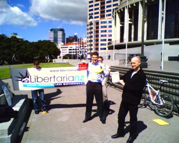 Darnton in front of parliament of banana republic